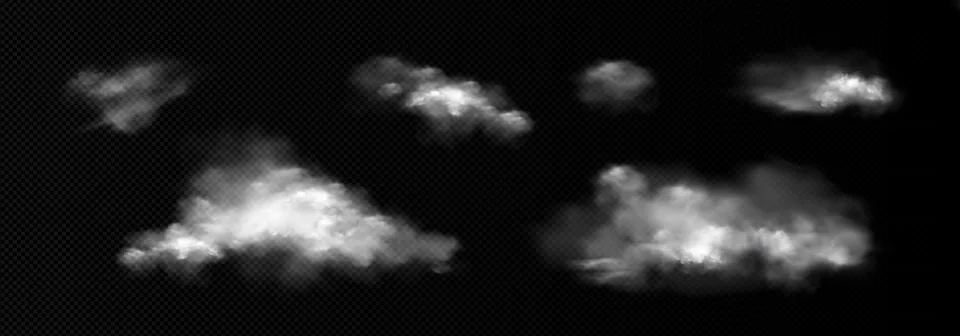 Realistic cloud formations on transparent Stock Illustration