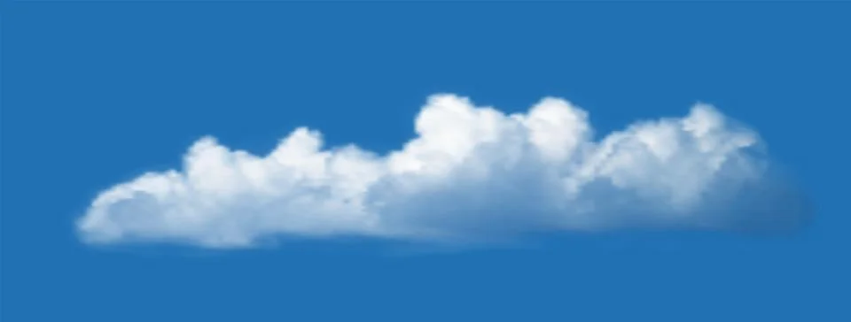 Realistic cloud over blue sky background. Vector. イラスト素材
