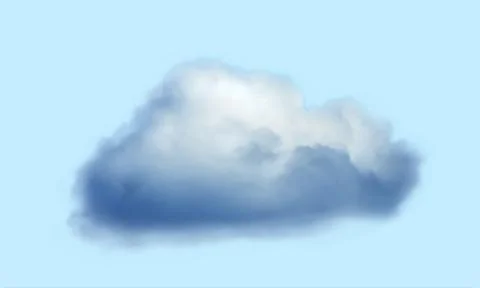 Realistic cloud over transparent background. Vector illustration. Ilustração Stock