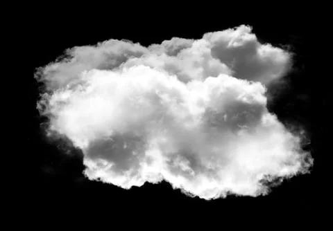 Realistic cloud shape isolated over black background Ilustração Stock
