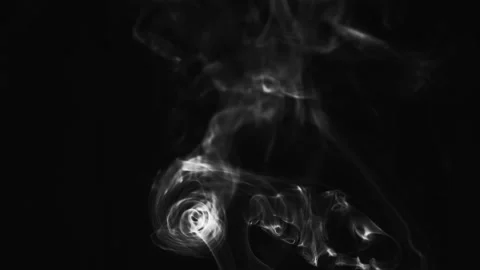 Realistic cloud smoke with streamline pattern. Abstract black and white Stock Footage 186080901