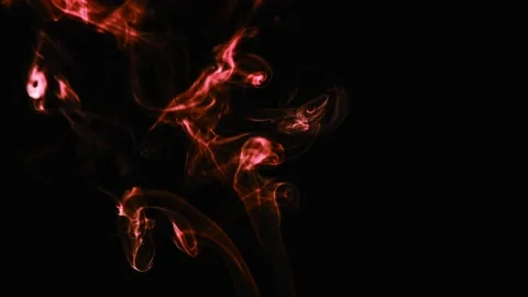 Realistic cloud smoke with streamline pattern. Abstract red smoke on dark Stock Footage 186081054