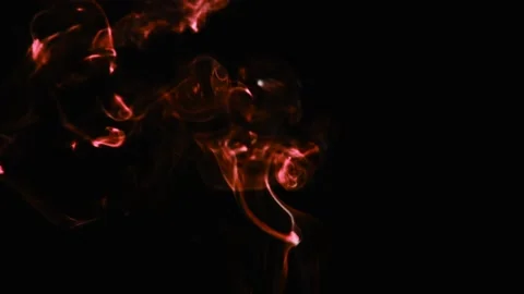 Realistic cloud smoke with streamline pattern. Abstract red smoke on dark Stock Footage 186084656
