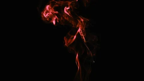 Realistic cloud smoke with streamline pattern. Abstract red smoke on dark Stock Footage 186085203