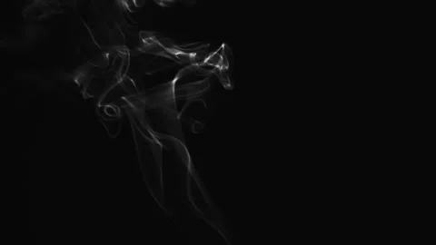 Realistic cloud smoke with streamline pattern. Abstract black and white Stock Footage 186087271