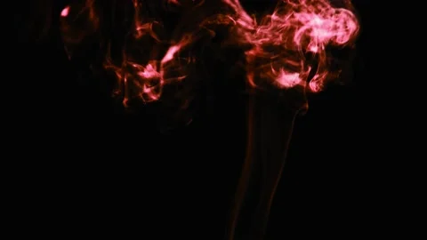 Realistic cloud smoke with streamline pattern. Abstract red smoke on dark Stock Footage 186088298