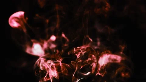 Realistic cloud smoke with streamline pattern. Abstract red smoke on dark Stock Footage 186088367