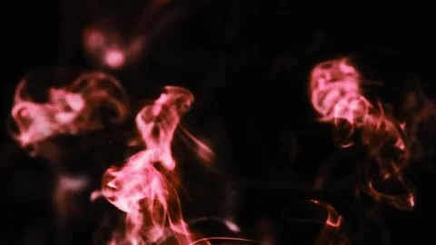 Realistic cloud smoke with streamline pattern. Abstract red smoke on dark Stock Footage 186089357