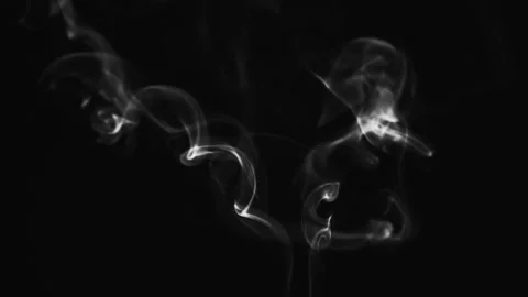 Realistic cloud smoke with streamline pattern. Abstract black and white Stock Footage 186089548