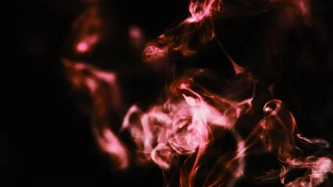 Realistic cloud smoke with streamline pattern. Abstract red smoke on dark Stock Footage 186090810