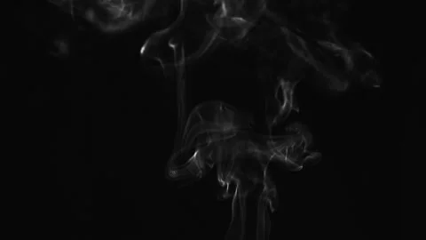 Realistic cloud smoke with streamline pattern. Abstract black and white Stock Footage 186091200