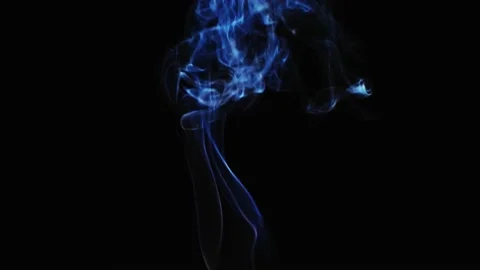Realistic cloud smoke with a streamlined pattern. Abstract blue smoke on Stock Footage 186088985