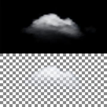 Realistic Cloud With Transparency Stock Illustration
