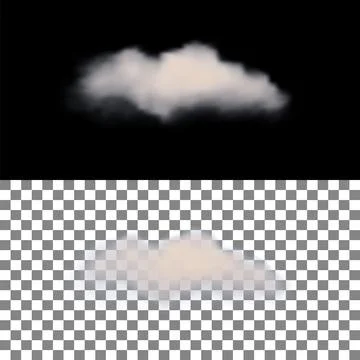 Realistic Cloud With Transparency Stock Illustration