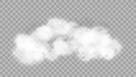 Realistic Cloud On Transparent Background Stock Illustration