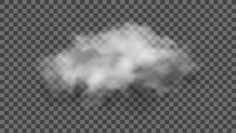 Realistic Cloud On Transparent Background Stock Illustration