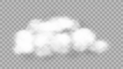 Realistic Cloud On Transparent Background Stock Illustration