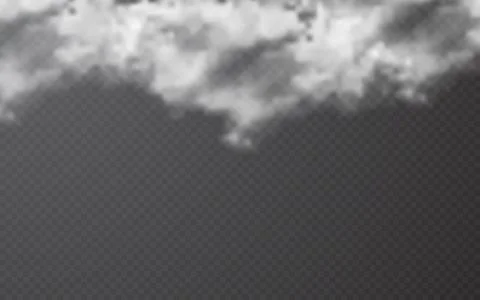 Realistic cloud on transparent background. Vector illustration. Stock Illustration