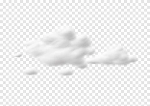 Realistic cloud vectors isolated on clear background Stock Illustration