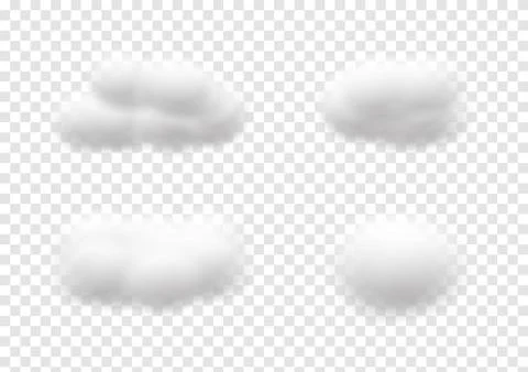 Realistic cloud vectors isolated on transparency background ep83 Stock-Illustration