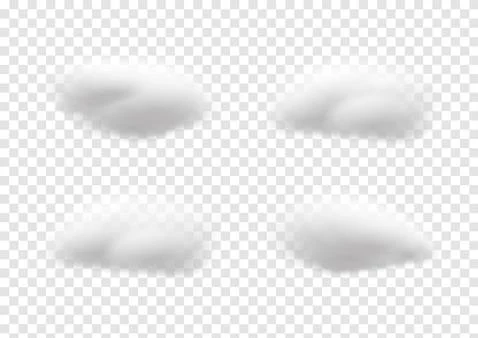 Realistic cloud vectors isolated on transparency background ep85 Stock Illustration