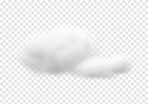 Realistic cloud vectors isolated on transparency background ep102 Stock Illustration