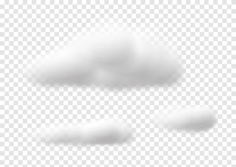 Realistic cloud vectors isolated on transparency background ep103 Stock Illustration