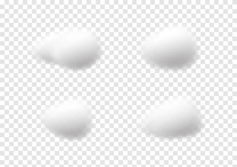 Realistic cloud vectors isolated on transparency background ep110 Stock Illustration