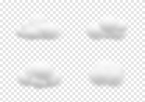 Realistic cloud vectors isolated on transparency background ep127 Stock Illustration