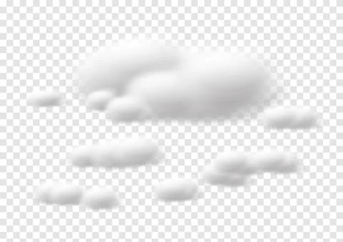Realistic cloud vectors isolated on transparency background ep130 Stock Illustration