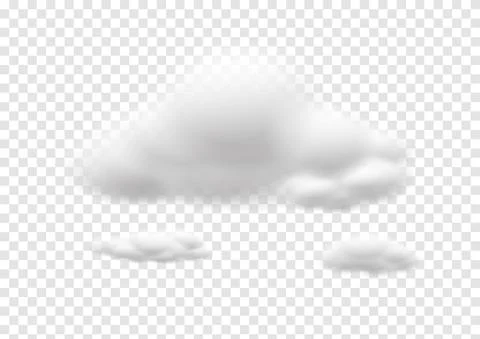 Realistic cloud vectors isolated on transparency background ep132 Stock Illustration