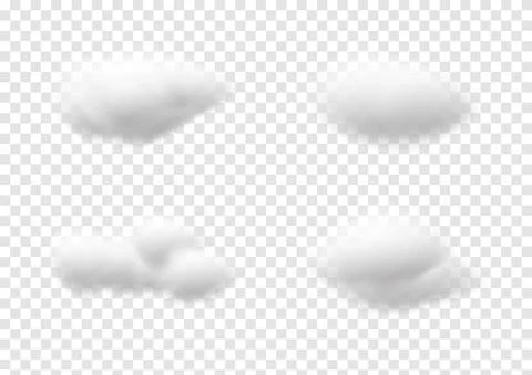 Realistic cloud vectors isolated on transparency background ep135 Stock Illustration