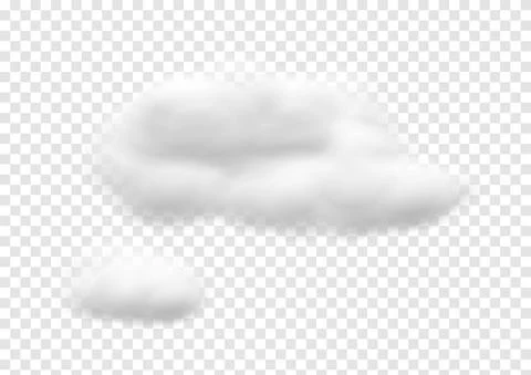 Realistic cloud vectors isolated on transparency background ep134 Stock Illustration