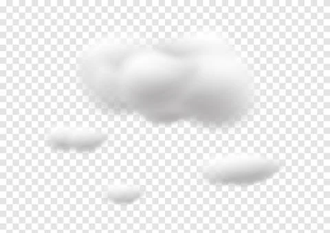 Realistic cloud vectors isolated on transparency background ep136 Stock Illustration