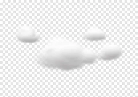 Realistic cloud vectors isolated on transparency background ep138 Stock Illustration