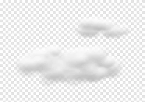 Realistic cloud vectors isolated on transparency background ep141 Illustrazione stock