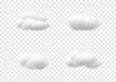 Realistic cloud vectors isolated on transparency background ep140 Stock Illustration