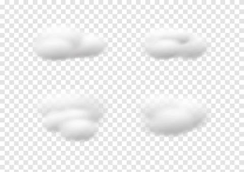 Realistic cloud vectors isolated on transparency background ep145 Stock Illustration