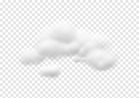 Realistic cloud vectors isolated on transparency background ep146 Stock Illustration