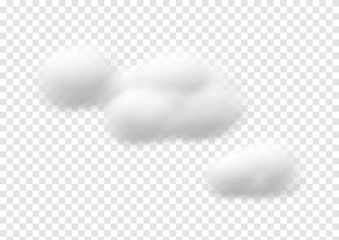 Realistic cloud vectors isolated on transparency background ep150 Stock Illustration