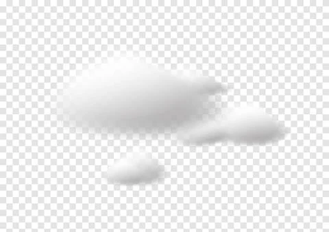 Realistic cloud vectors isolated on transparency background ep121 Stock Illustration