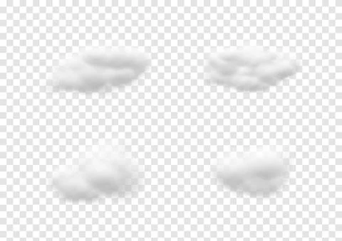 Realistic cloud vectors isolated on transparency background ep109 Stock Illustration