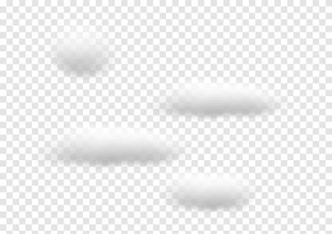 Realistic cloud vectors isolated on transparency background ep157 Stock Illustration