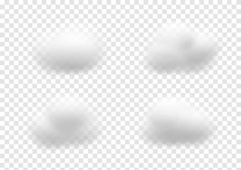 Realistic cloud vectors isolated on transparency background ep160 Illustrazione stock