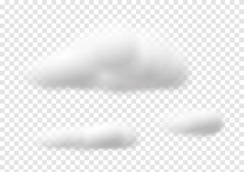 Realistic cloud vectors isolated on transparency background ep103 Stock Photos