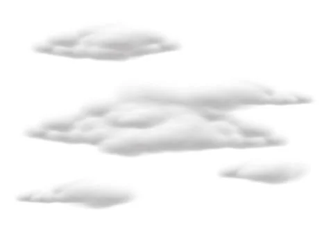 Realistic cloud vectors isolated on white background ep82 Stock-Illustration