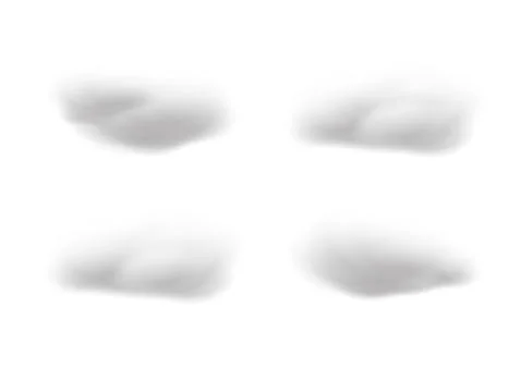Realistic cloud vectors isolated on white background ep85 Stock Illustration