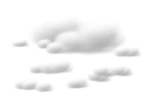 Realistic cloud vectors isolated on white background ep130 Stock Illustration