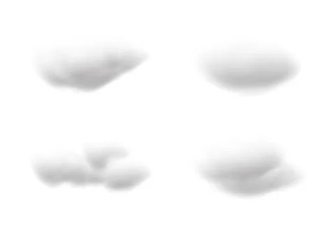 Realistic cloud vectors isolated on white background ep135 Stock Illustration