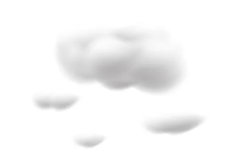 Realistic cloud vectors isolated on white background ep136 Stock Illustration